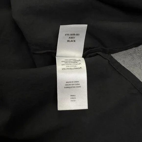 Rails Joey Black Cotton Blend Poplin Oversized Button Up Shirt Women's Small - Picture 3 of 4